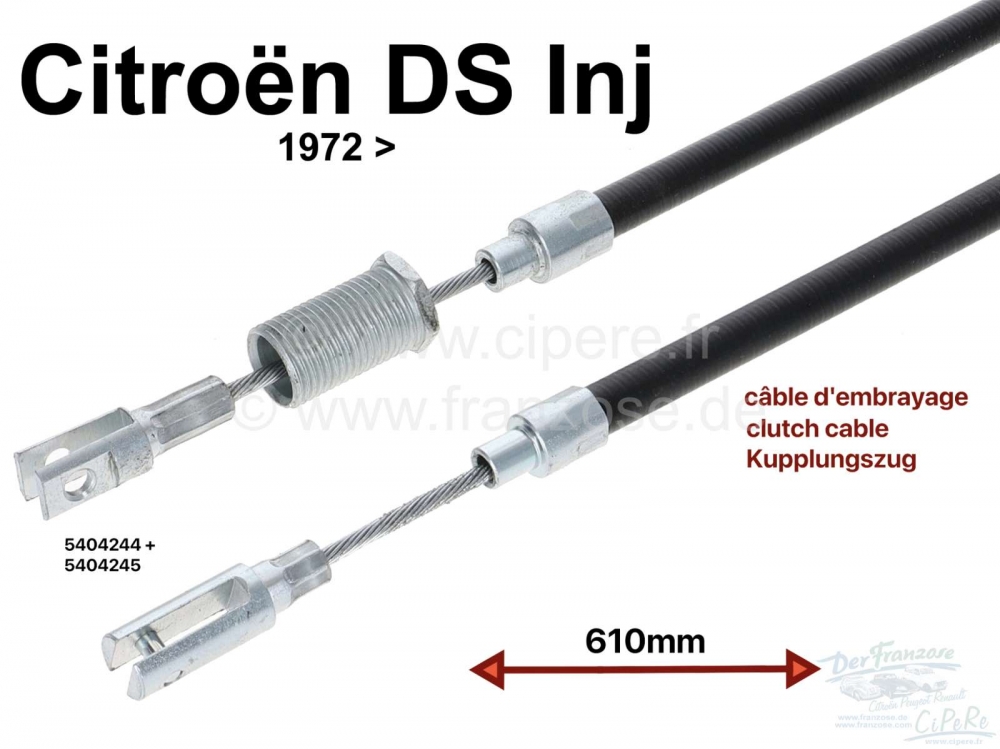 Sonstige-Citroen - Koppelingskabel, geschikt voor Citroen DS IE, vanaf modeljaar 1972 (membraankoppeling). Le