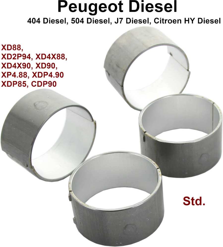 Renault - Drijfstanglager (complete set). Geschikt voor Citroen HY Diesel. Peugeot 404 Diesel. Peuge