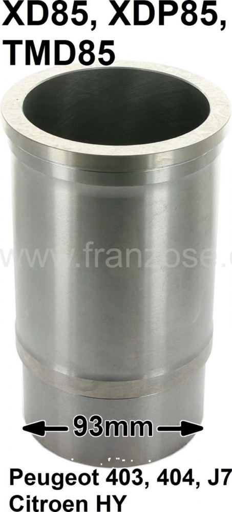 Peugeot - P 403D/404/J7/HY, voering - cilinder (1 stuk), geschikt voor Peugeot 403 Diesel, 404 Diese