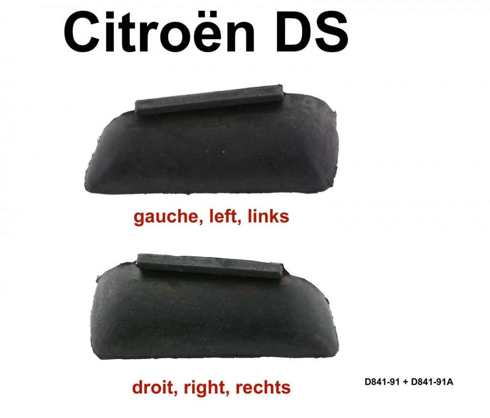 Citroen-DS-11CV-HY - Rubberen afdichtingsset, onder links + rechts, op de B-stijl (deurstop, afdichting van de 