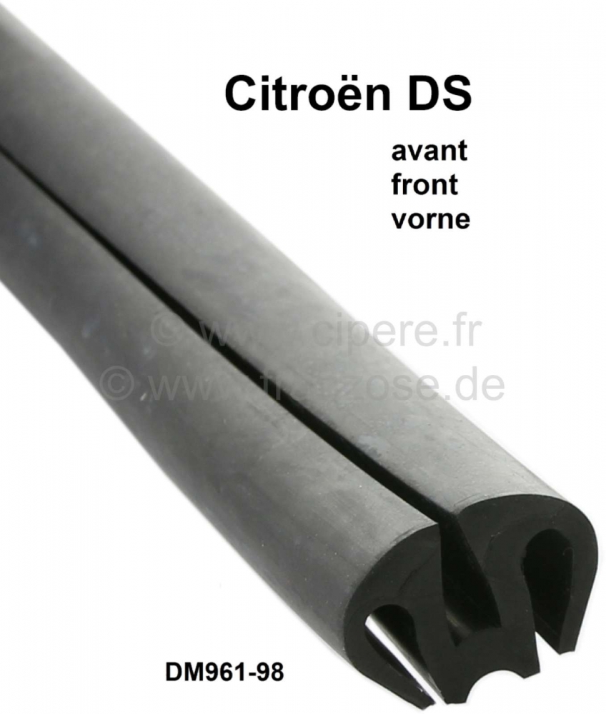 Sonstige-Citroen - Voorruitrubber in zwart. Geschikt voor Citroen DS. Of. Nr. DM961-98