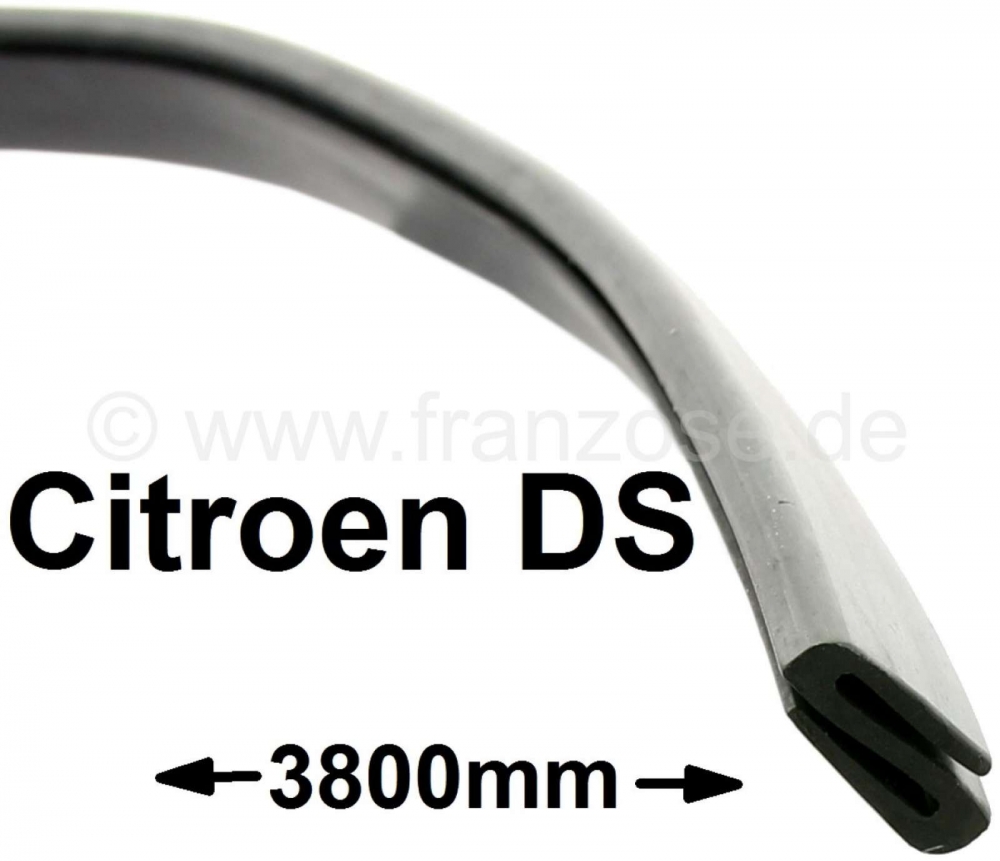 Citroen-DS-11CV-HY - Z-rubber, op de dorpel. Geschikt voor Citroën DS. Lengte: 3800 mm. Dit rubber is voor het