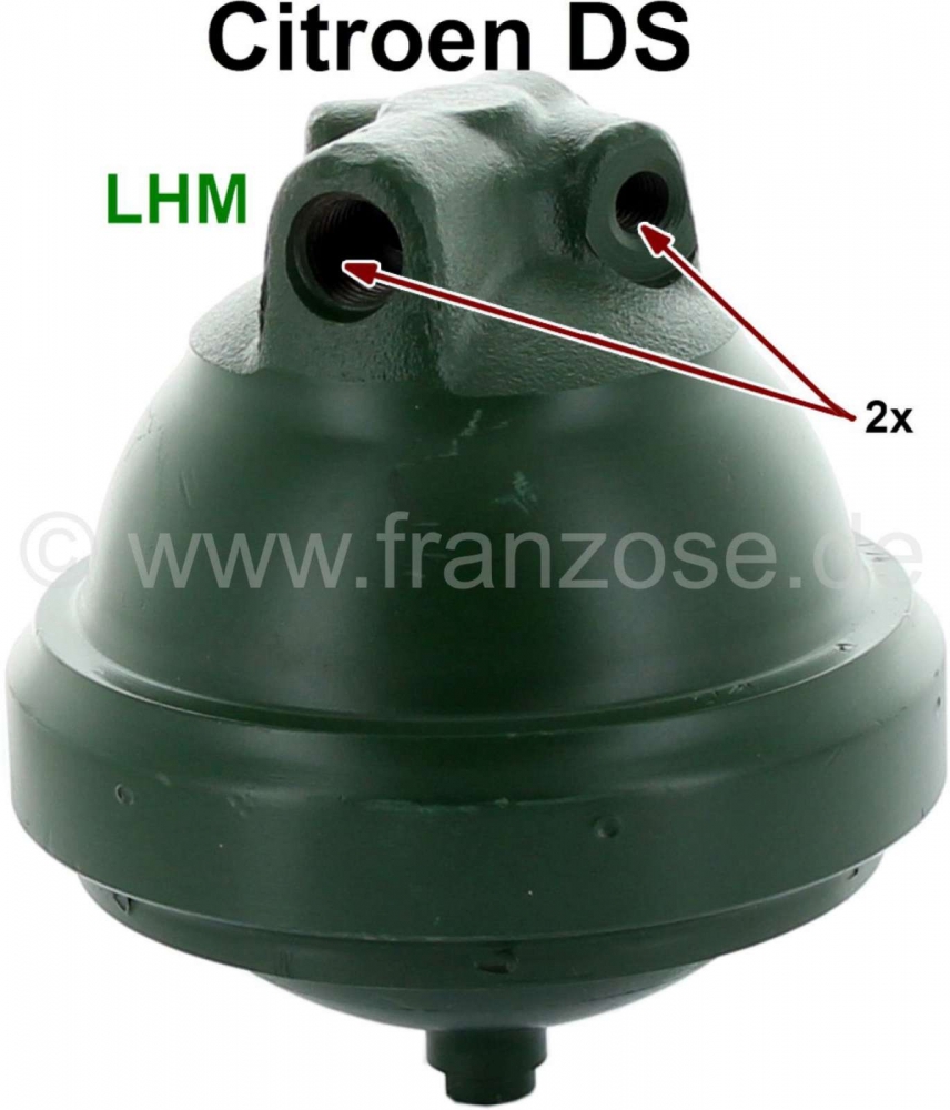 Citroen-DS-11CV-HY - Remdrukaccumulator, 2-weg. In ruil. Hydraulisch systeem LHM. Geschikt voor Citroen DS carb