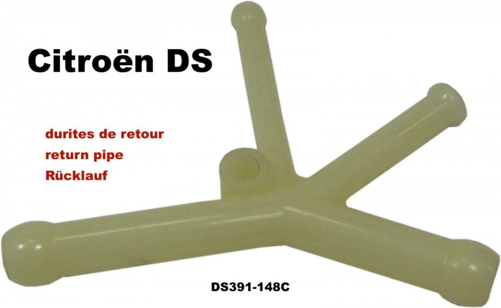 Sonstige-Citroen - Retourleiding 4-weg connector, gemaakt van kunststof (voor hydraulische vloeistof). Geschi