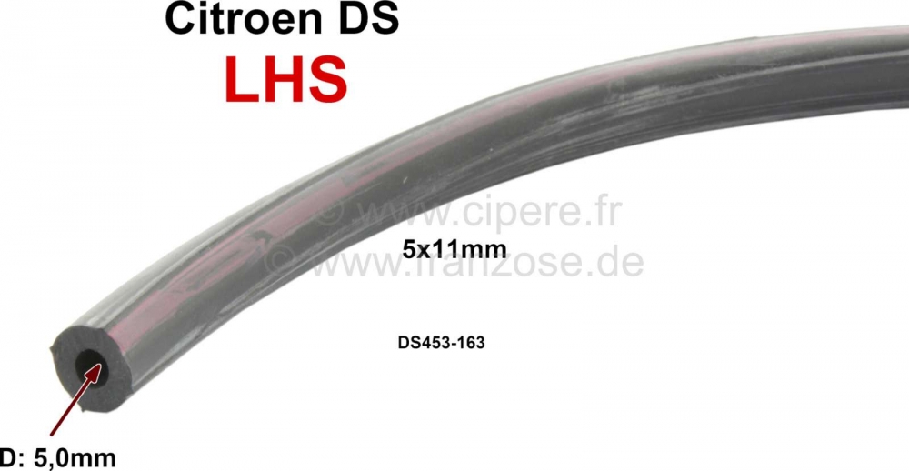 Sonstige-Citroen - Retourslang LHS, 5x11mm (voor hydraulische vloeistof). Geschikt voor Citroen DS. Of. Nr. D