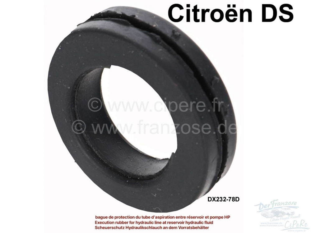 Citroen-DS-11CV-HY - Rubbertule (slijtagebescherming) voor hydraulische rubberen leiding. Gemonteerd op het res