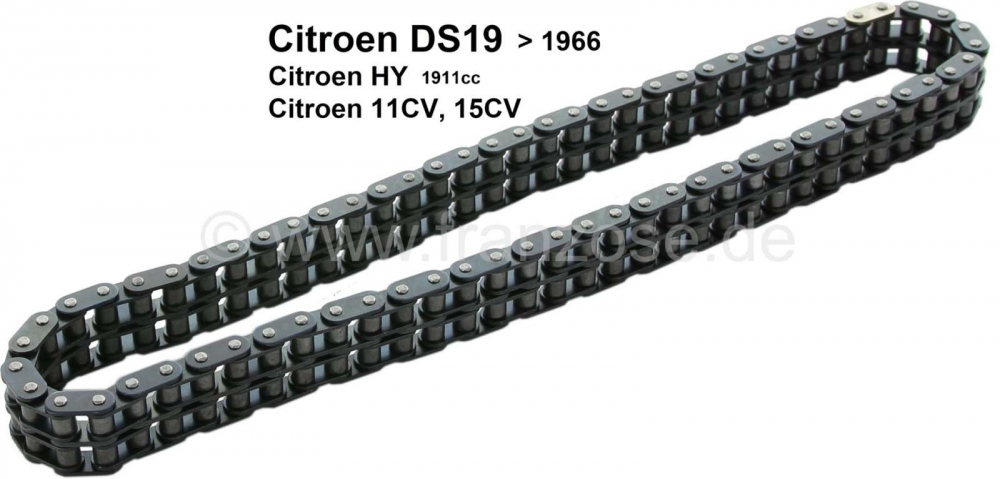 Sonstige-Citroen - Duplex tandketting, 66 kettingschakels. Geschikt voor Citroen 11CV, 15CV, ID19, DS19, HY. 