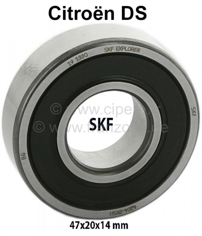Sonstige-Citroen - Nokkenaslager voor (1 stuk / SKF), geschikt voor Citroën DS. Afmeting: 47x20x14 mm (geslo