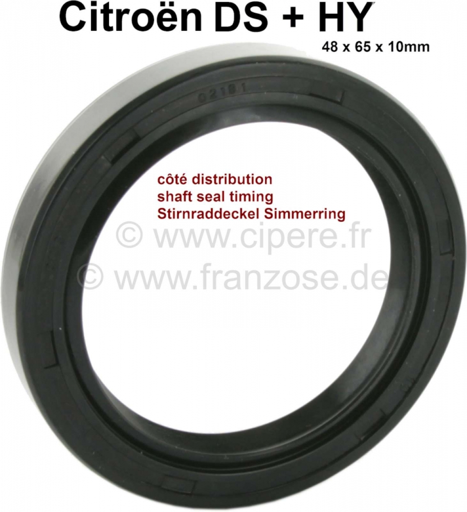 Sonstige-Citroen - Torsiedeksel oliekeerring, geschikt voor Citroen DS + HY. Afmetingen: 48 x 65 x 10mm.