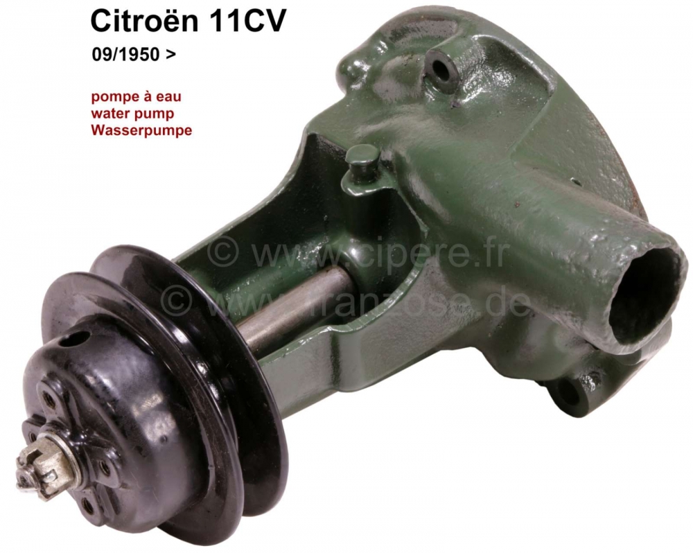Citroen-DS-11CV-HY - Complete waterpomp in ruil. Geschikt voor Citroen 11CV, vanaf bouwjaar 09/1950 plus 250 eu