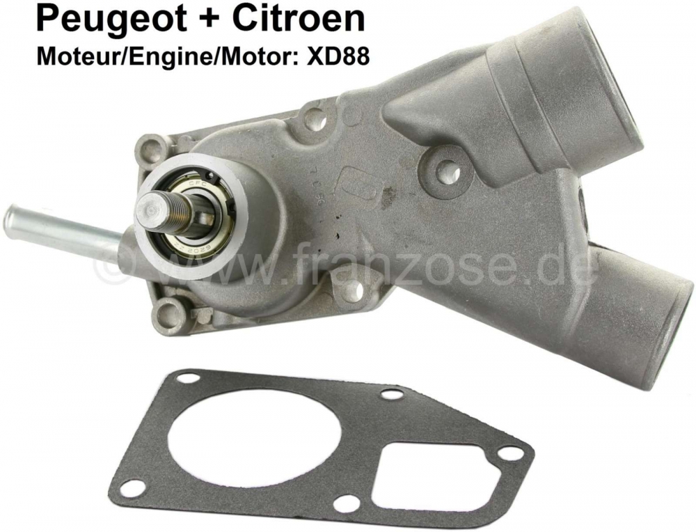 Peugeot - P 404/HY, waterpomp. Geschikt voor Peugeot 404 Diesel. Citroën HY Diesel. Motor XD88. Ge�