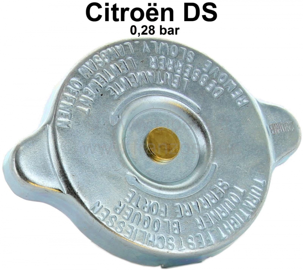 Citroen-DS-11CV-HY - Radiateurdop, geschikt voor Citroen DS, tot bouwjaar 07/1972 + HY (benzinemotor) vanaf bou