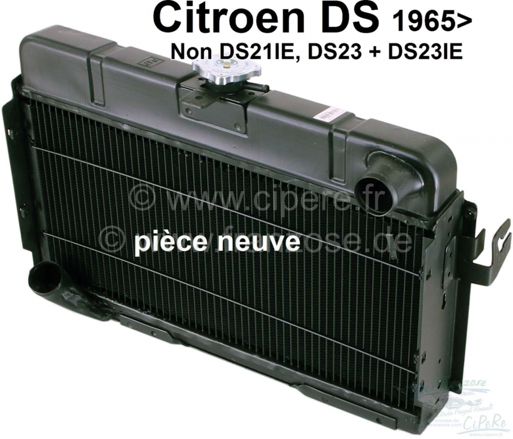 Citroen-DS-11CV-HY - Radiator, nieuw onderdeel. Geschikt voor Citroen DS (behalve DS21IE, DS23 + DS23IE), vanaf