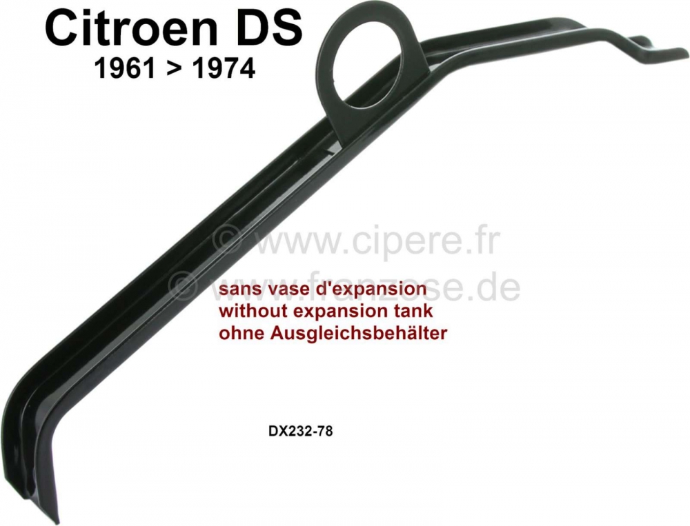 Citroen-DS-11CV-HY - Radiatorbevestigingsbeugel, boven. Geschikt voor Citroen DS (carburateur), zonder radiator