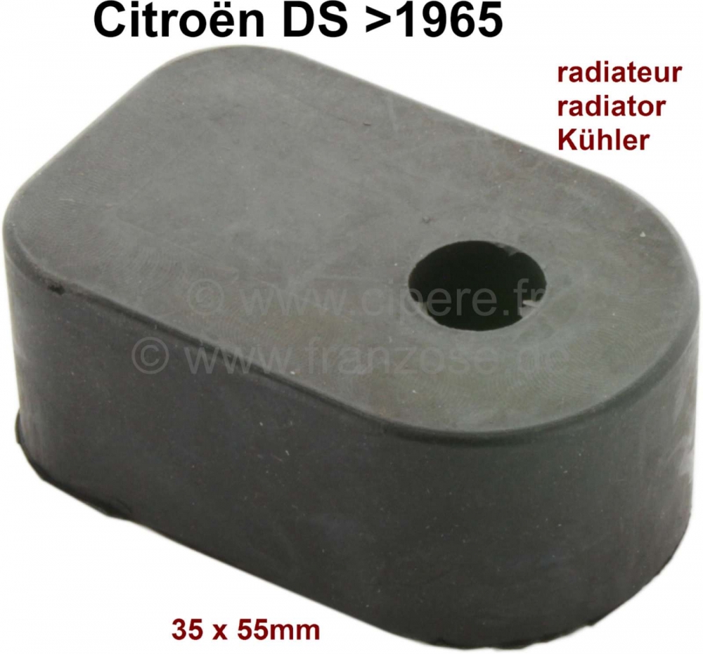 Citroen-DS-11CV-HY - Radiatorbevestigingsrubber (stil rubber 40 x 62mm). Geschikt voor Citroen DS, tot modeljaa