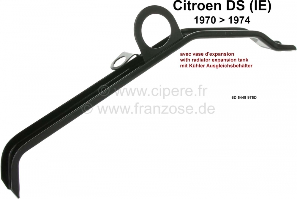 Citroen-DS-11CV-HY - Radiatorsteun (zwart). Geschikt voor Citroen DS (IE + carburateur), met radiator expansiev