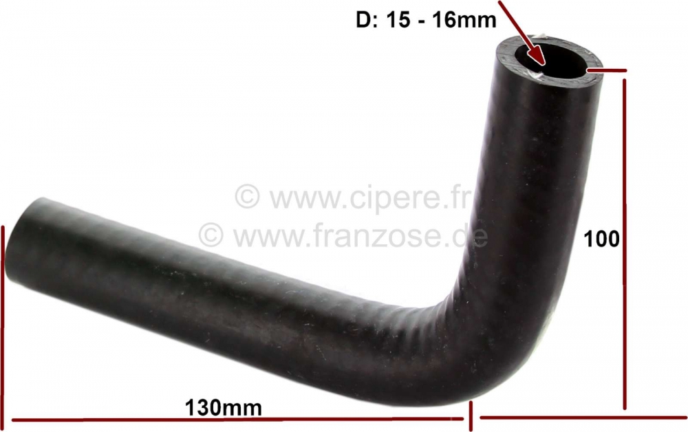 Renault - Universele radiatorslang 90° bocht. Binnendiameter: 15-16mm. Buitendiameter: 25mm. Beenle