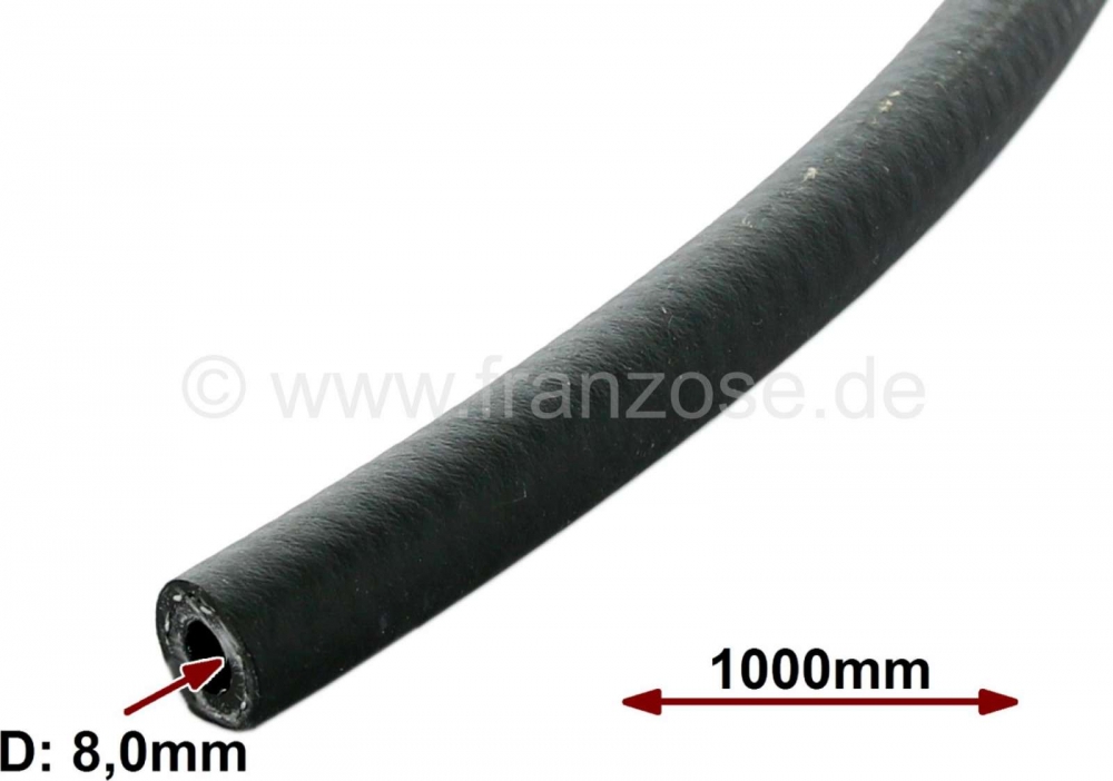 Renault - Universele radiatorslang. Binnendiameter: 8,0 mm. Buitendiameter: 15,0 mm. Lengte: 1000mm.
