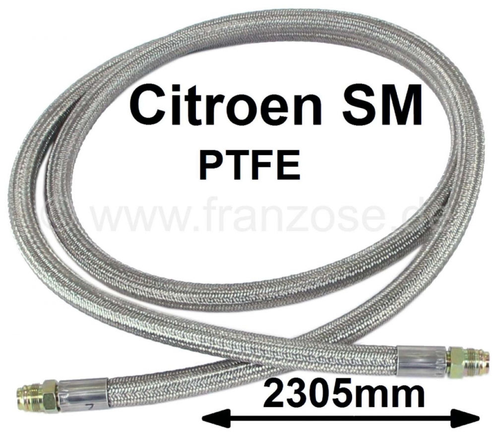 Citroen-DS-11CV-HY - SM, complete oliekoelerslang. Materiaal: PTFE. Lengte: 2305 mm. Temperatuurbereik: > 260°