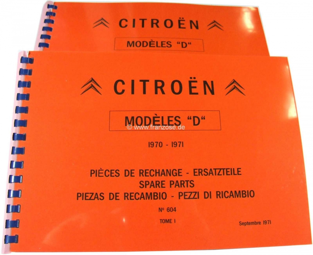 Sonstige-Citroen - Onderdelencatalogus voor Citroën DS. Deel 1 + 2. Modellen van 1970 tot 1971. 950 pagina's