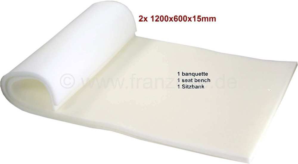 Renault - Schuimstof vellen (2 stuks) 15mm dik, 1200x600mm. Universeel voor stoelen, tapijtbekleding