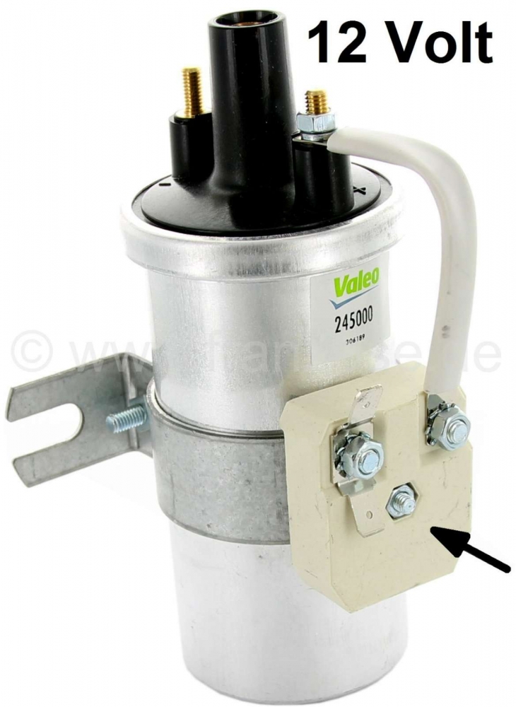 Renault - Bobine 12 volt, met serieweerstand. 12 volt. Merk fabrikant! Geschikt voor Citroen DS, CX,