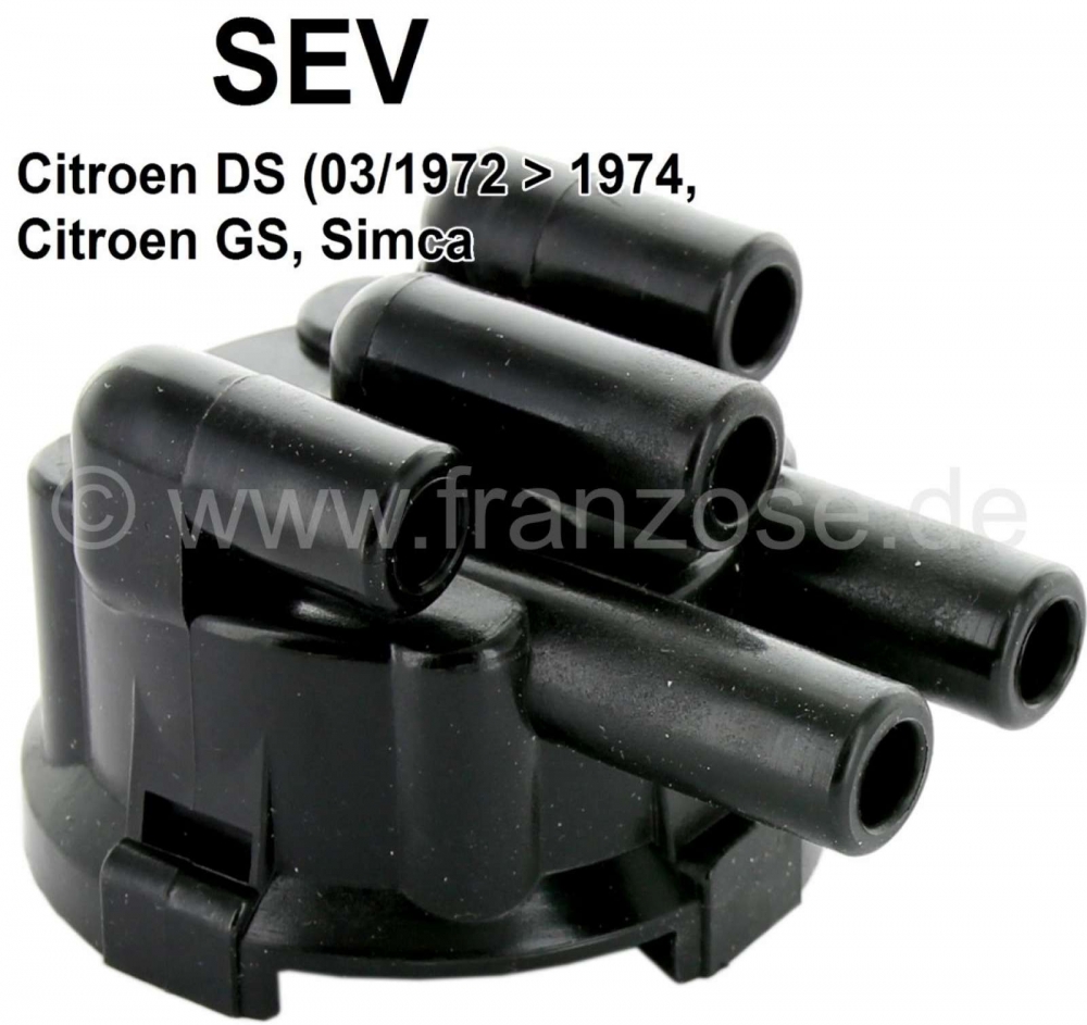 Renault - SEV, verdelerkapsysteem SEV. Zijdelings, offset in hoogte, bougiekabelinlaten.  Geschikt v