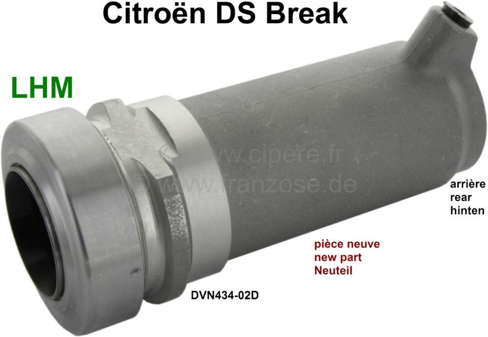 Citroen-DS-11CV-HY - Achterveercilinder (nieuw). Hydraulisch systeem LHM. Geschikt voor Citroen DS Break, vanaf