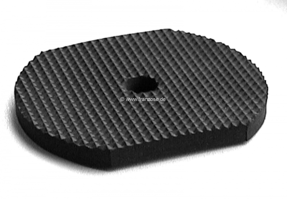 Citroen-DS-11CV-HY - Rubber plaat, onder de veerschijf (past links + rechts). Citroën 11CV. Afmeting: 75 x 64 