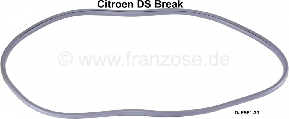 Citroen-DS-11CV-HY - Achterste zijruitrubber, per stuk. Geschikt voor Citroen DS Break. Kleur: grijs. Of. Nr. D