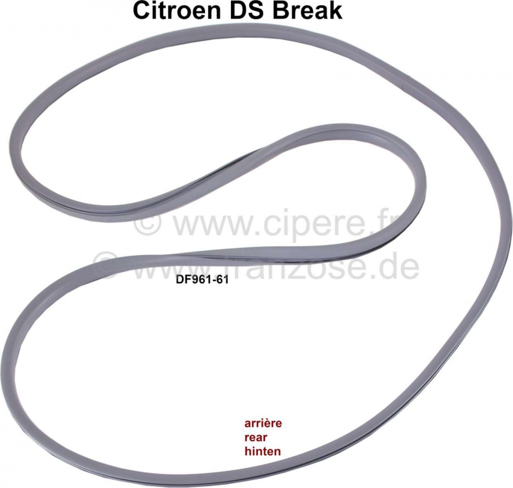 Sonstige-Citroen - Afdichting achterruit. Kleur: grijs. Geschikt voor Citroen DS Break. Of. Nr. DJF961-61