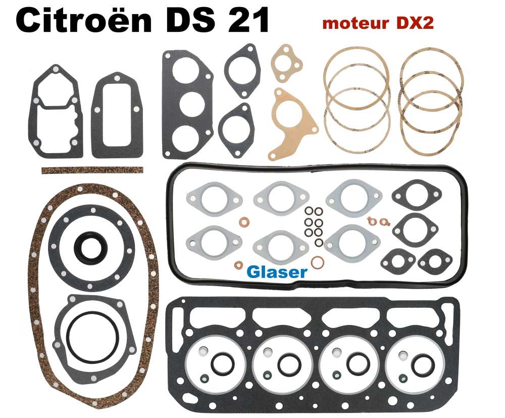 Sonstige-Citroen - Motorpakkingset incl. cilinderkoppakking, geschikt voor Citroen DS 21 (DX2 motor), ingebou
