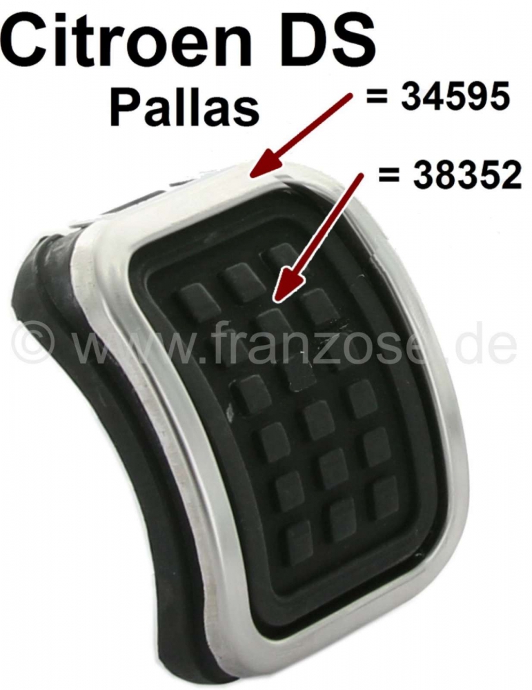 Sonstige-Citroen - Gepolijst roestvrij stalen frame, voor het pedaalrubber van de parkeerrem (handrem). Gesch