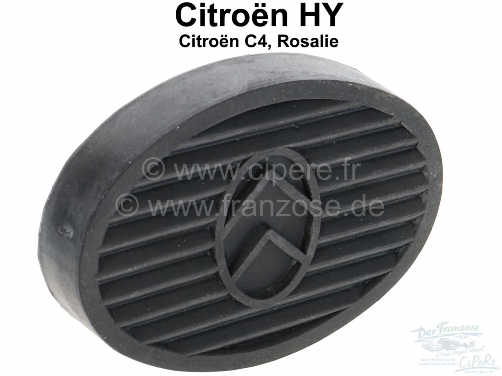 Citroen-DS-11CV-HY - Ovaal pedaalrubber, met Citroen logo. Geschikt voor Citroen HY, C4, Rosalie.