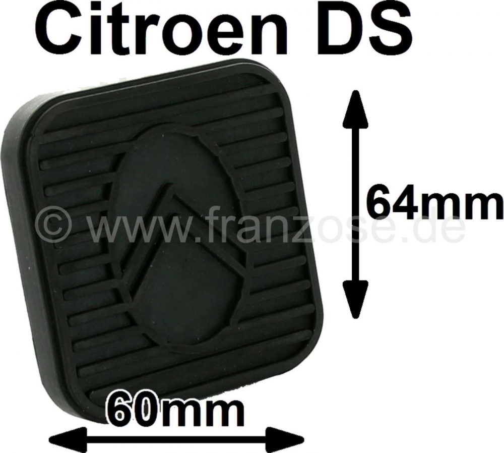 Sonstige-Citroen - Pedaalrubber, met Citroen embleem. Geschikt voor Citroen DS. Buitenafmetingen: ca. 60,0 x 