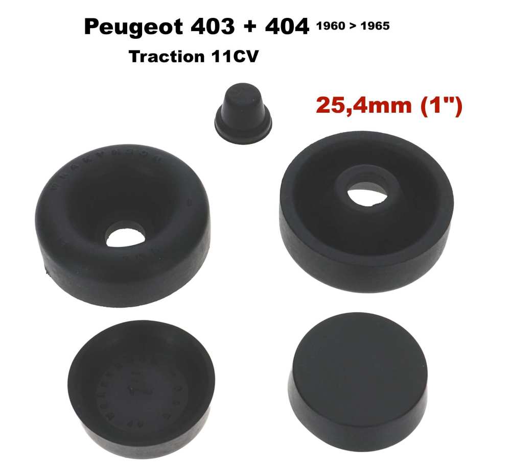 Sonstige-Citroen - Wielremcilinder reparatieset 403-404, Citroen 11CV achter, 1 inch zuiger, Peugeot 1960>65,