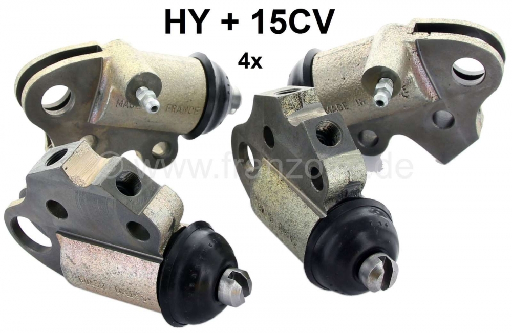 Citroen-DS-11CV-HY - Wielremcilinderset (4 stuks), voor de vooras. Geschikt voor Citroen HY.
