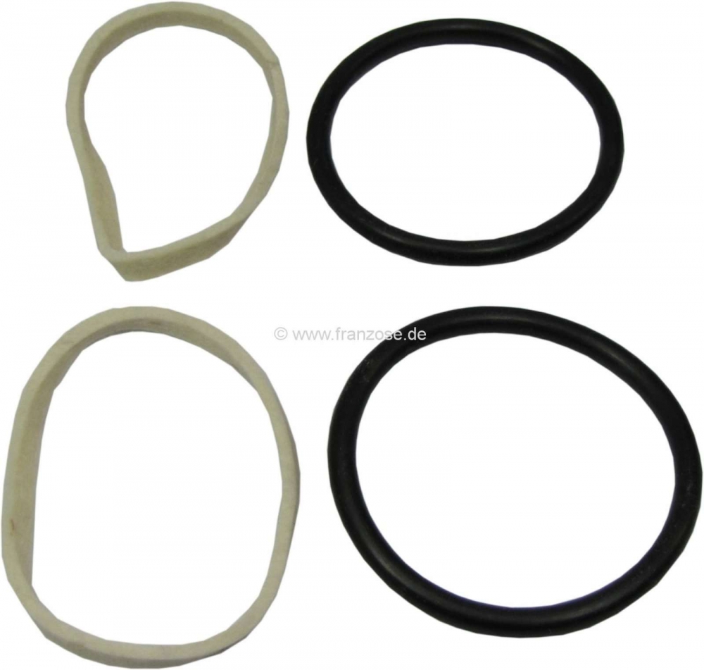 Citroen-DS-11CV-HY - SM, remklauw - reparatieset LHM. Geschikt voor Citroën SM. (2x rubber afdichting + 2x vil