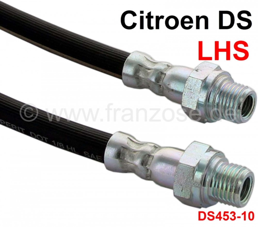 Citroen-DS-11CV-HY - Achterremslang, hydraulisch systeem LHS, past links of rechts. Geschikt voor Citroen DS, t