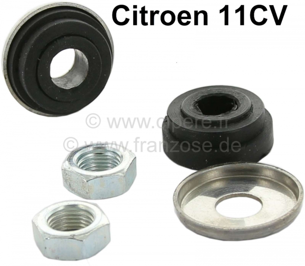 Citroen-DS-11CV-HY - Rubber afdichting buiten op wisseras (2 stuks, met metalen schijf), geschikt voor Citroen 