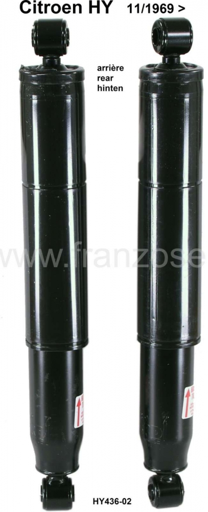 Citroen-DS-11CV-HY - Achterschokbreker, verticale montage (2 stuks). Geschikt voor Citroen HY, vanaf modeljaar 