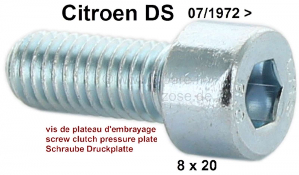 Sonstige-Citroen - M8x20, inbusbout M8x20mm. Geschikt voor Citroen DS koppelingsdrukplaat, vanaf bouwjaar 7/1