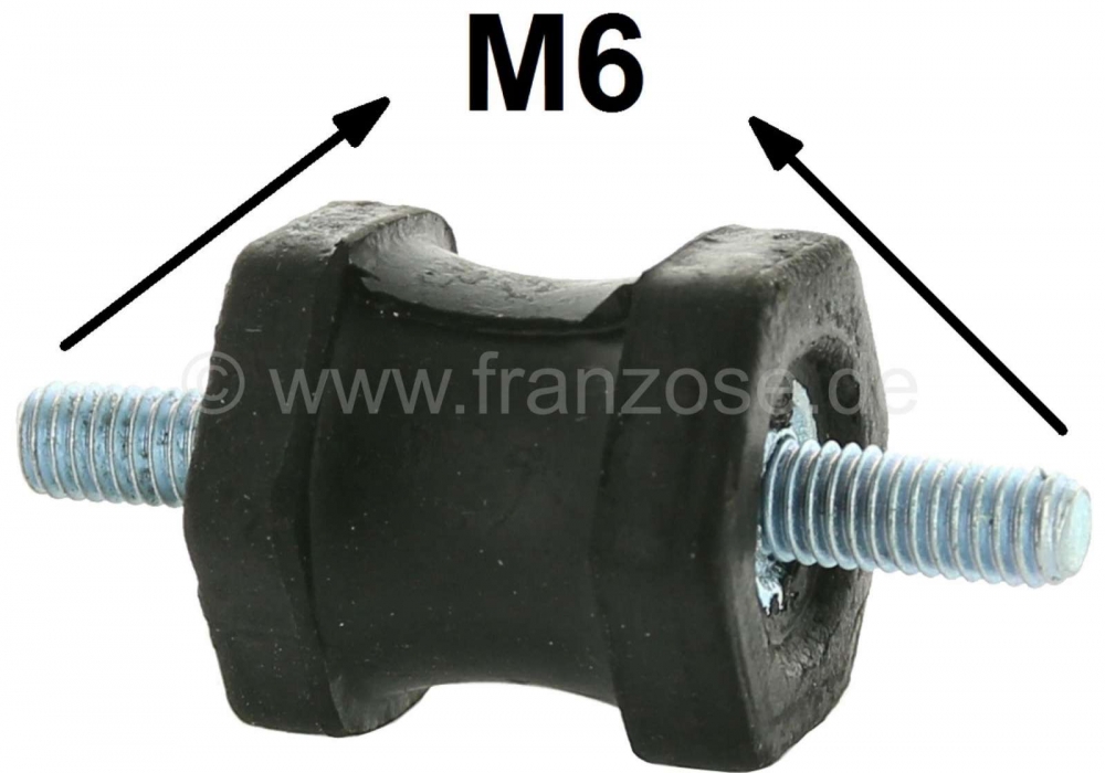 Renault - Rubberen stille houder M6. Hoogte: 25 mm. Geschikt voor Renault R4, R5, R6 uitlaat. Citro�