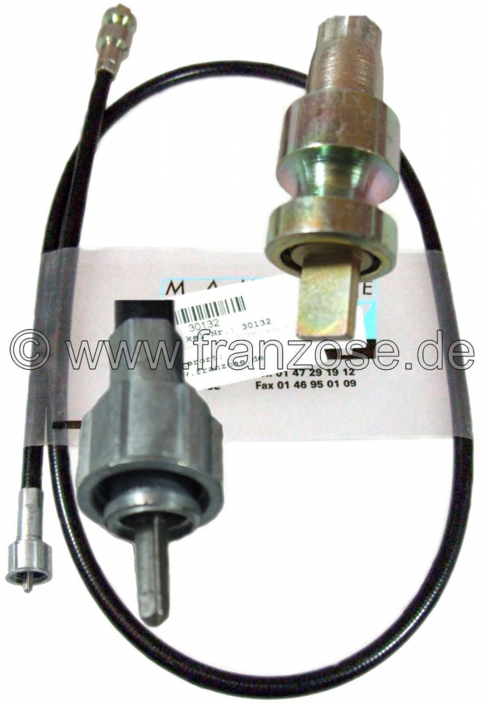 Citroen-DS-11CV-HY - Snelheidsmeter kabel onderzijde. Geschikt voor Citroen DS19, vanaf modeljaar 1961. 950mm l