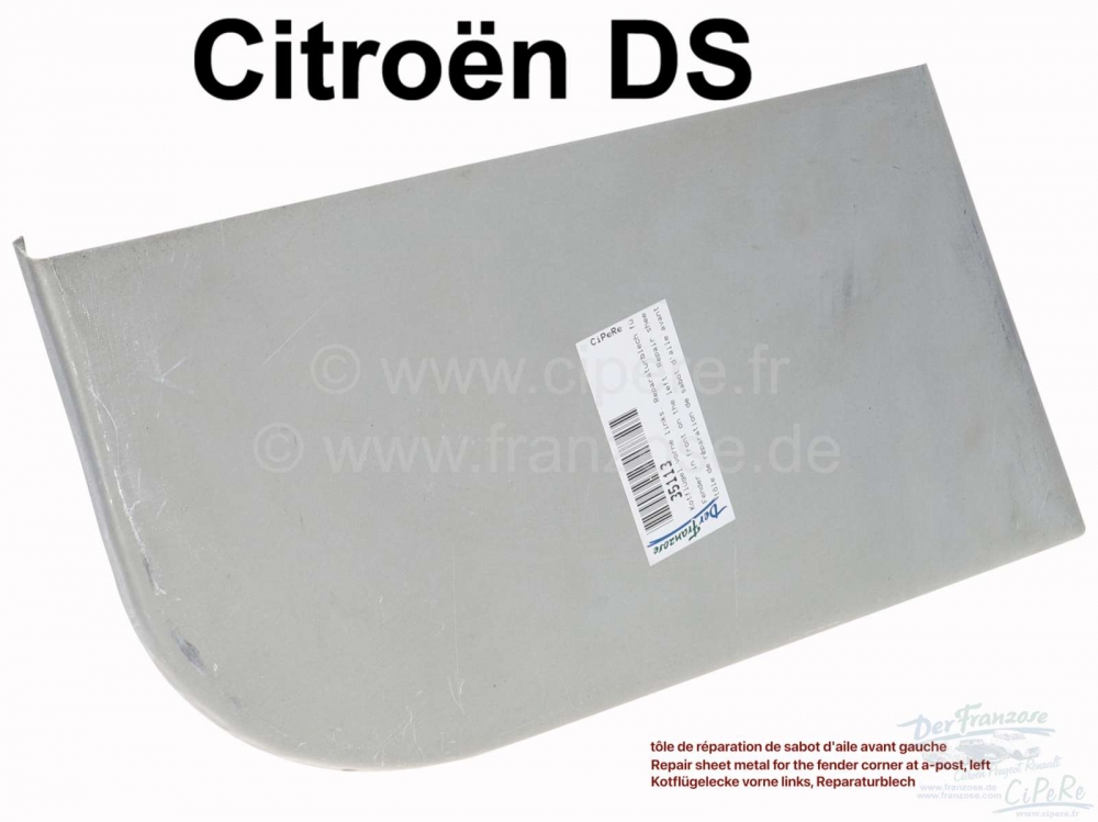 Sonstige-Citroen - Spatbord linksvoor. Reparatieplaat voor de spatbordhoek op de A-stijl (achter het wiel). G