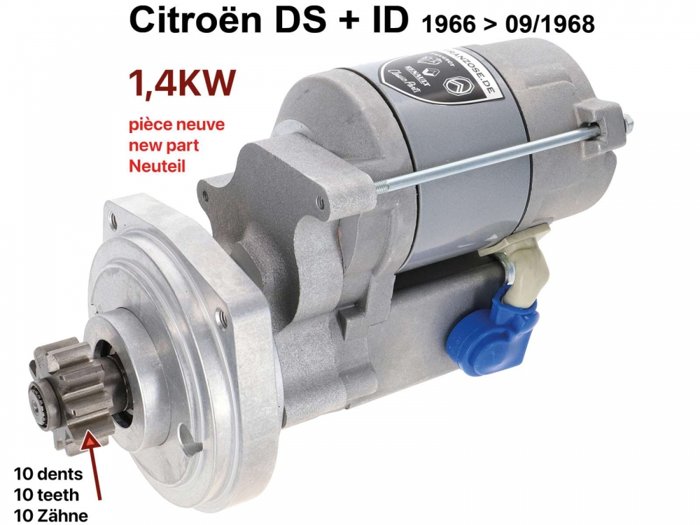 Citroen-DS-11CV-HY - Hoogwaardige startmotor. Geschikt voor Citroen DS + ID (DV), vanaf bouwjaar 1966 tot 09/19