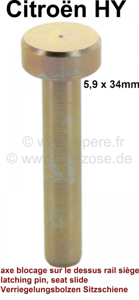 Sonstige-Citroen - Vergrendelingsbout die van bovenaf in de stoelrails wordt gestoken. Geschikt voor Citroen 