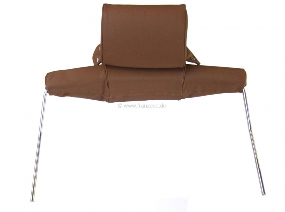 Sonstige-Citroen - Brede hoofdsteun, geschikt voor Citroen DS (2-delig). Lichtbruin leer (naturel fauve). Per