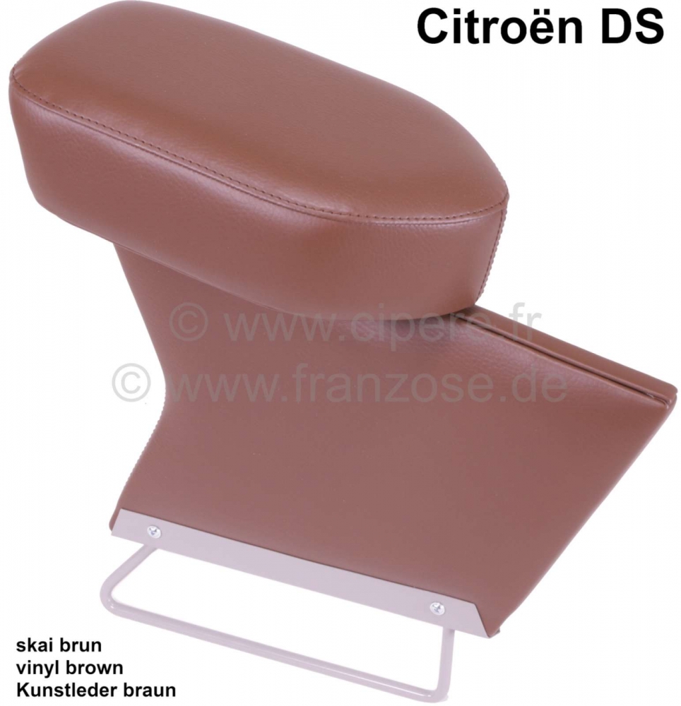 Sonstige-Citroen - Middenarmsteun, geschikt voor Citroen DS. Bruin kunstleer.