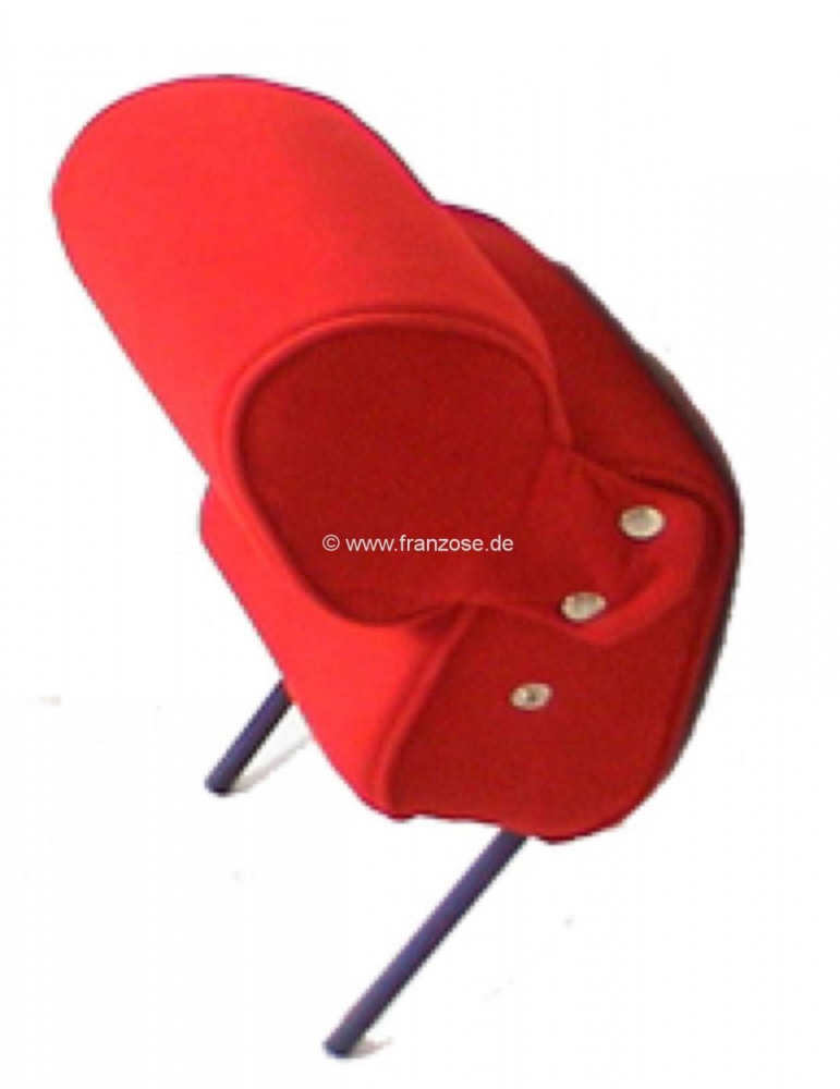 Sonstige-Citroen - Smalle hoofdsteun (2-delig), geschikt voor Citroen DS. Velours lichtrood. Per stuk. Van bo